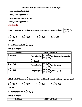 Đề trắc nghiệm Toán học - Chương III Hình học